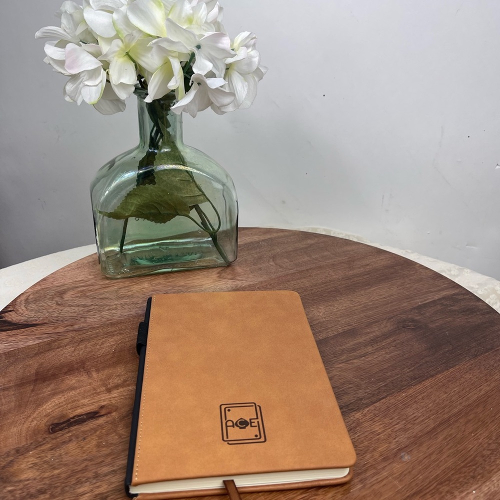 Ace music notebook leather hardcover.